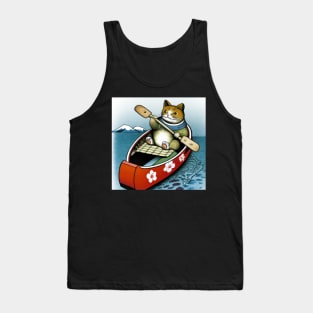 Ukiyo-e cat in canoe Tank Top